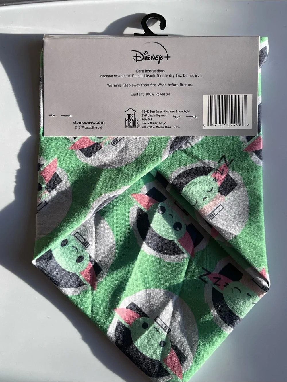 Disney Star Wars Mandalorian Grogu Print Pet Bandana - Green, Pink, Black, White